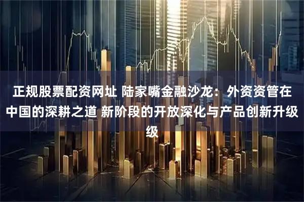 正规股票配资网址 陆家嘴金融沙龙:外资资管在中国的深耕之道 新阶段的开放深化与产品创新升级